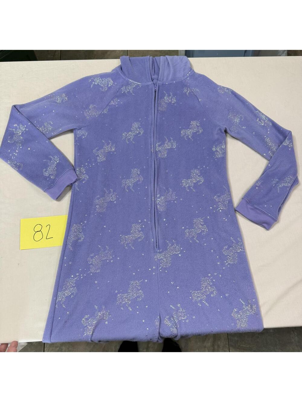 SO Girls Purple Unicorn Hooded Costume Jumpsuit Size 14